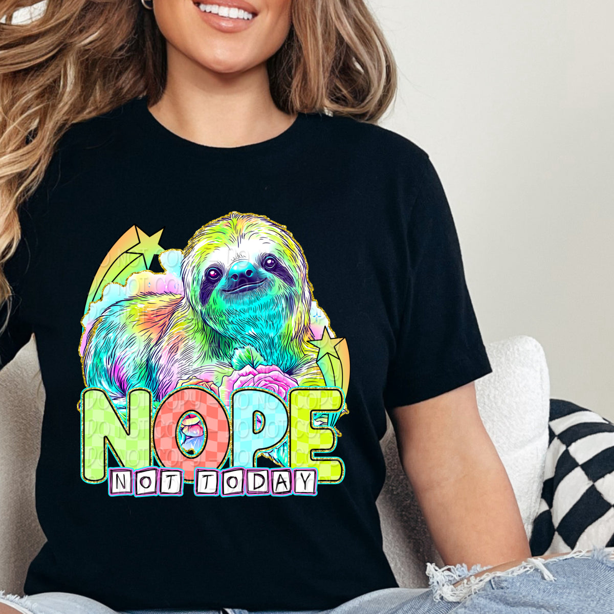 Nope not today sloth 103517 DTF transfer