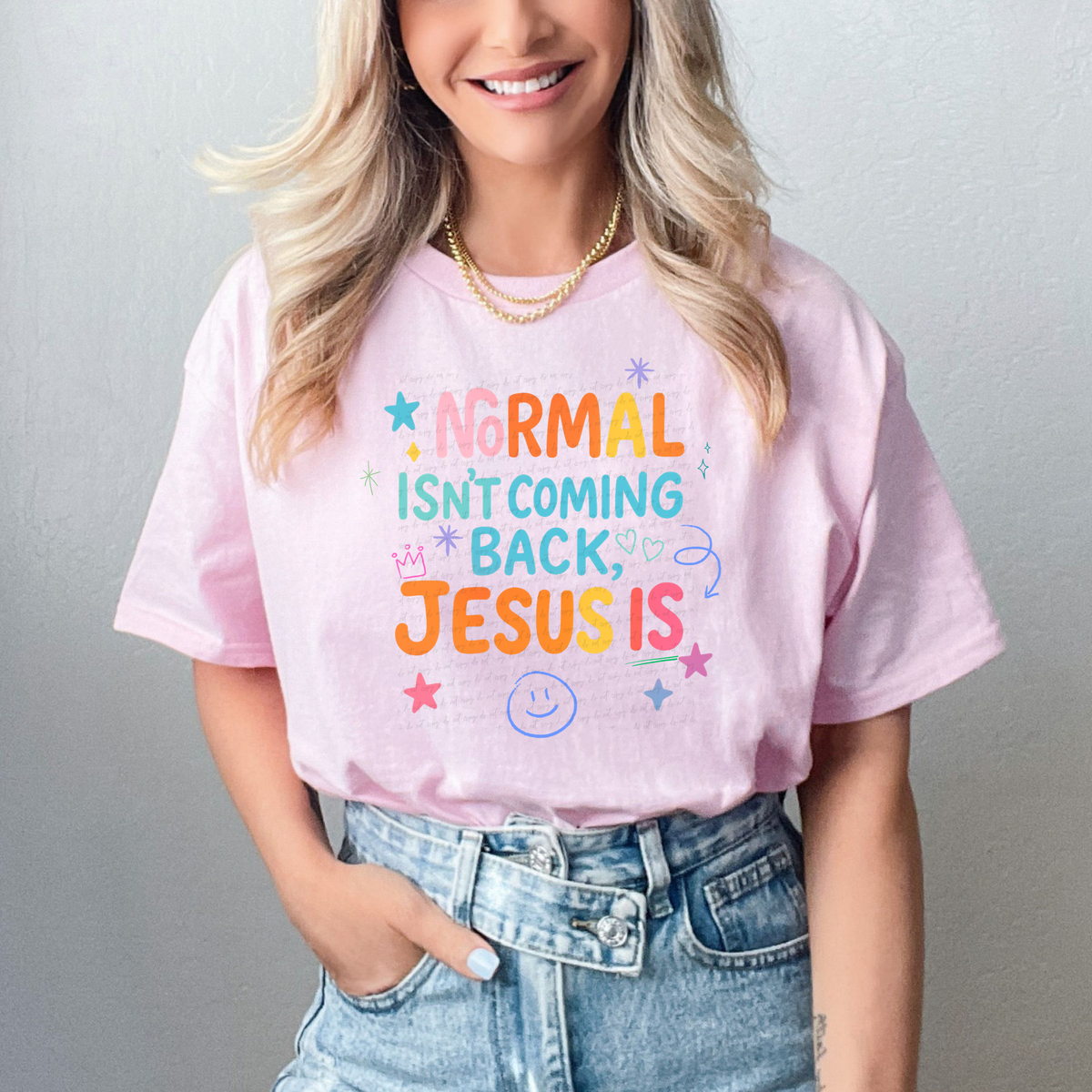 Normal Isn't Coming Back Jesus Is Doodle 111364 DTF transfer