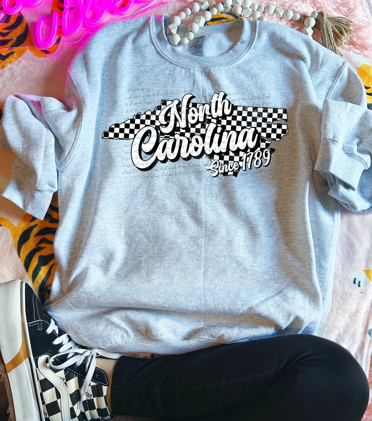 North Carolina Since 1789 Checkered Grunge 66748 DTF transfer