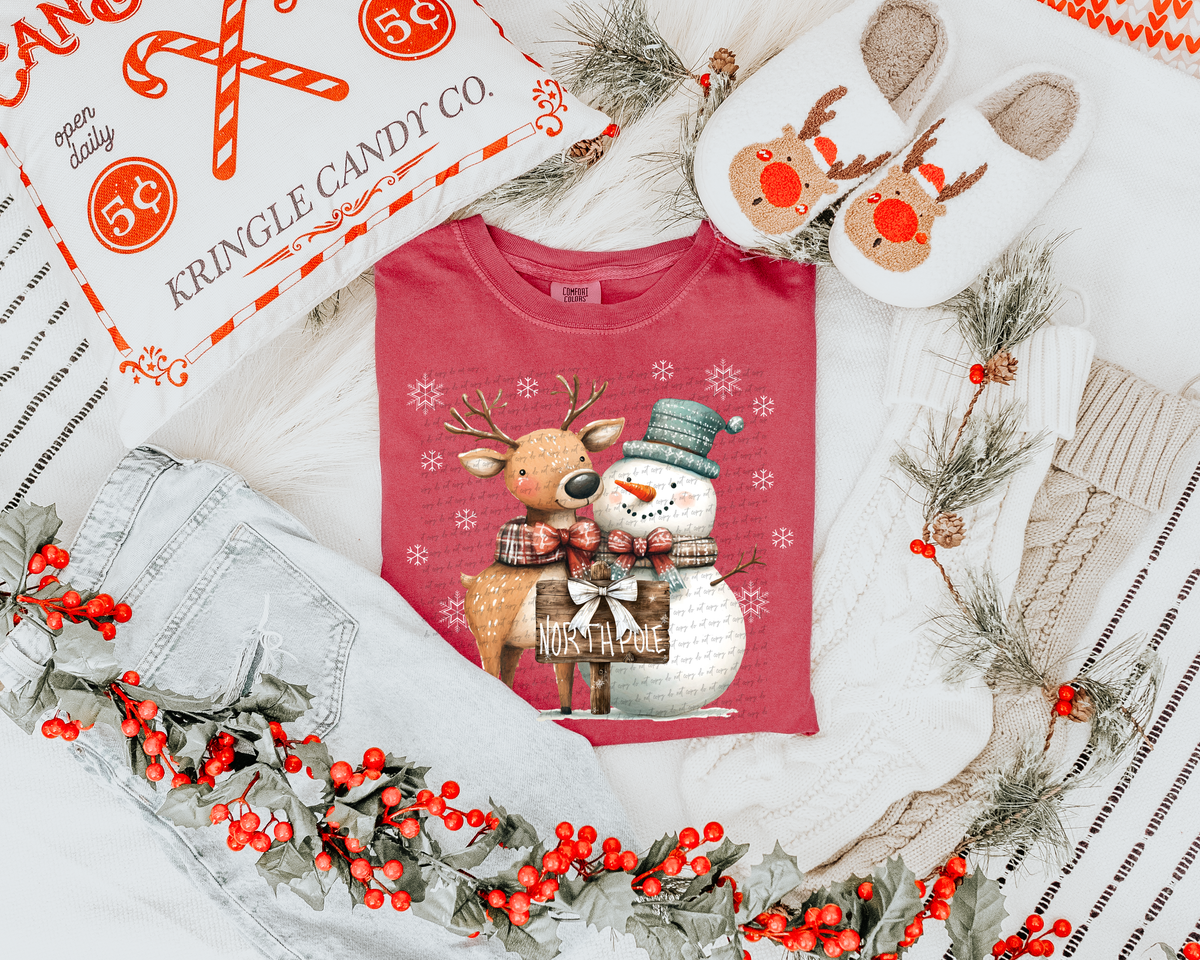 North Pole, Deer and Snowman 59199 DTF transfer