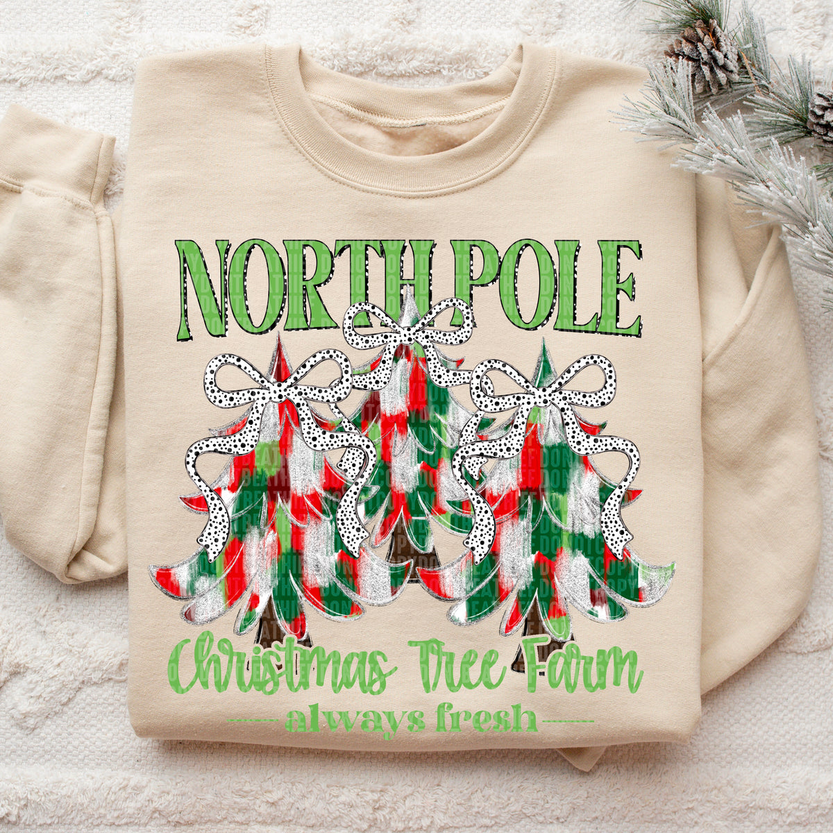 North Pole Christmas Tree Farm *Green*  (SDD) DTF Transfer