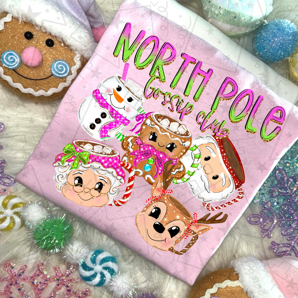 North pole gossip club mugs (HW) DTF Transfer