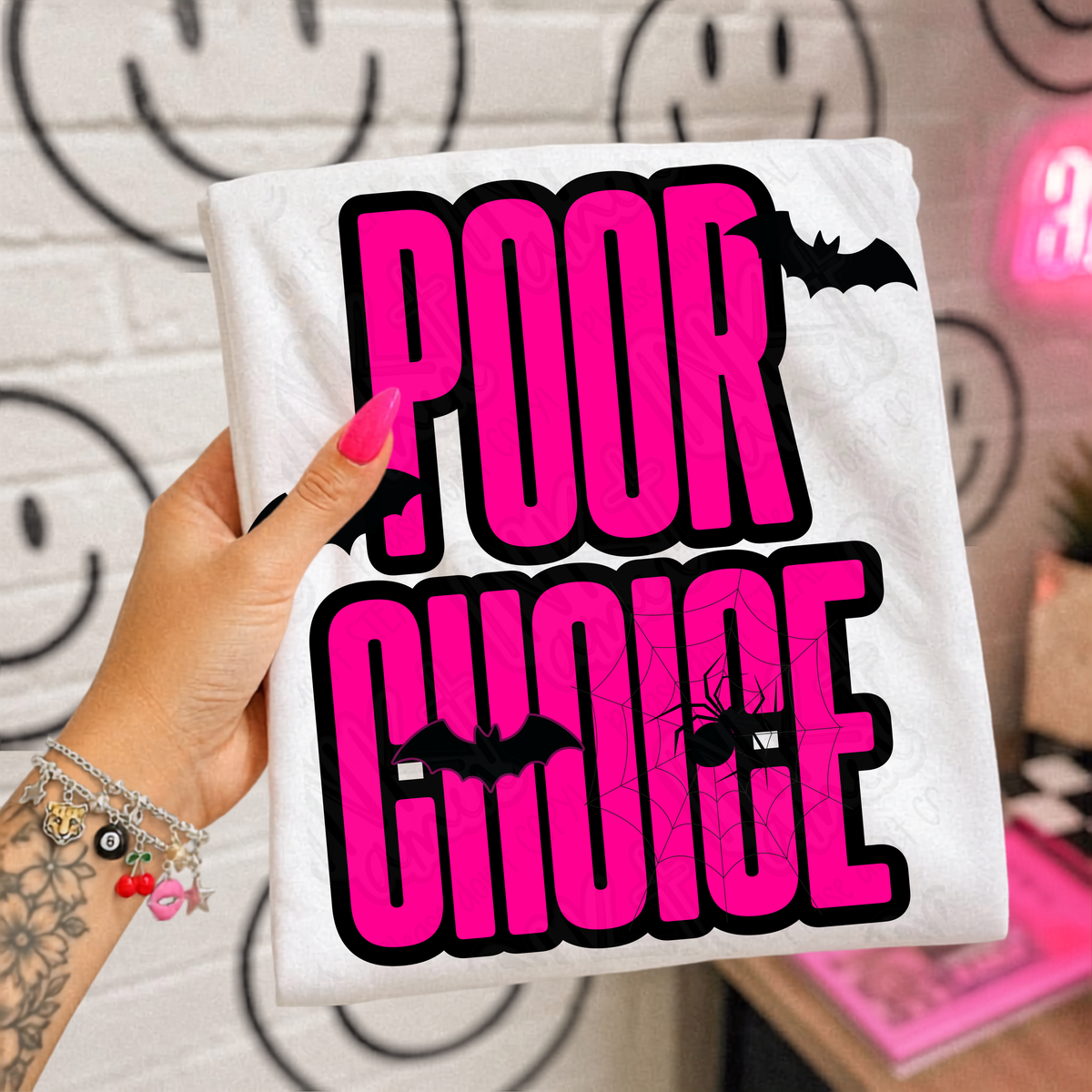 Poor choice black bats (Ink) DTF transfer