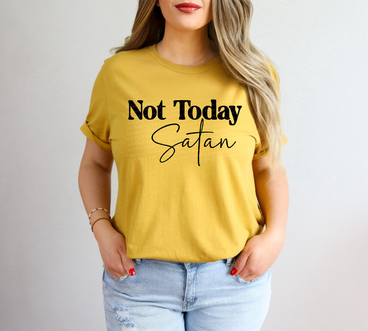 Not Today Satan Cursive And Serif Font Black 89435 DTF Transfer