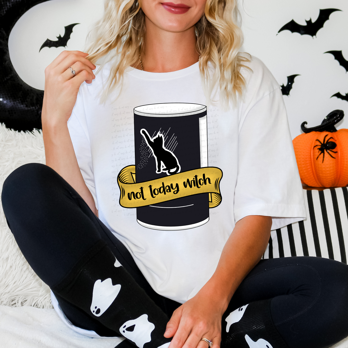 Not Today Witch Cat On Can 115523 DTF Transfer