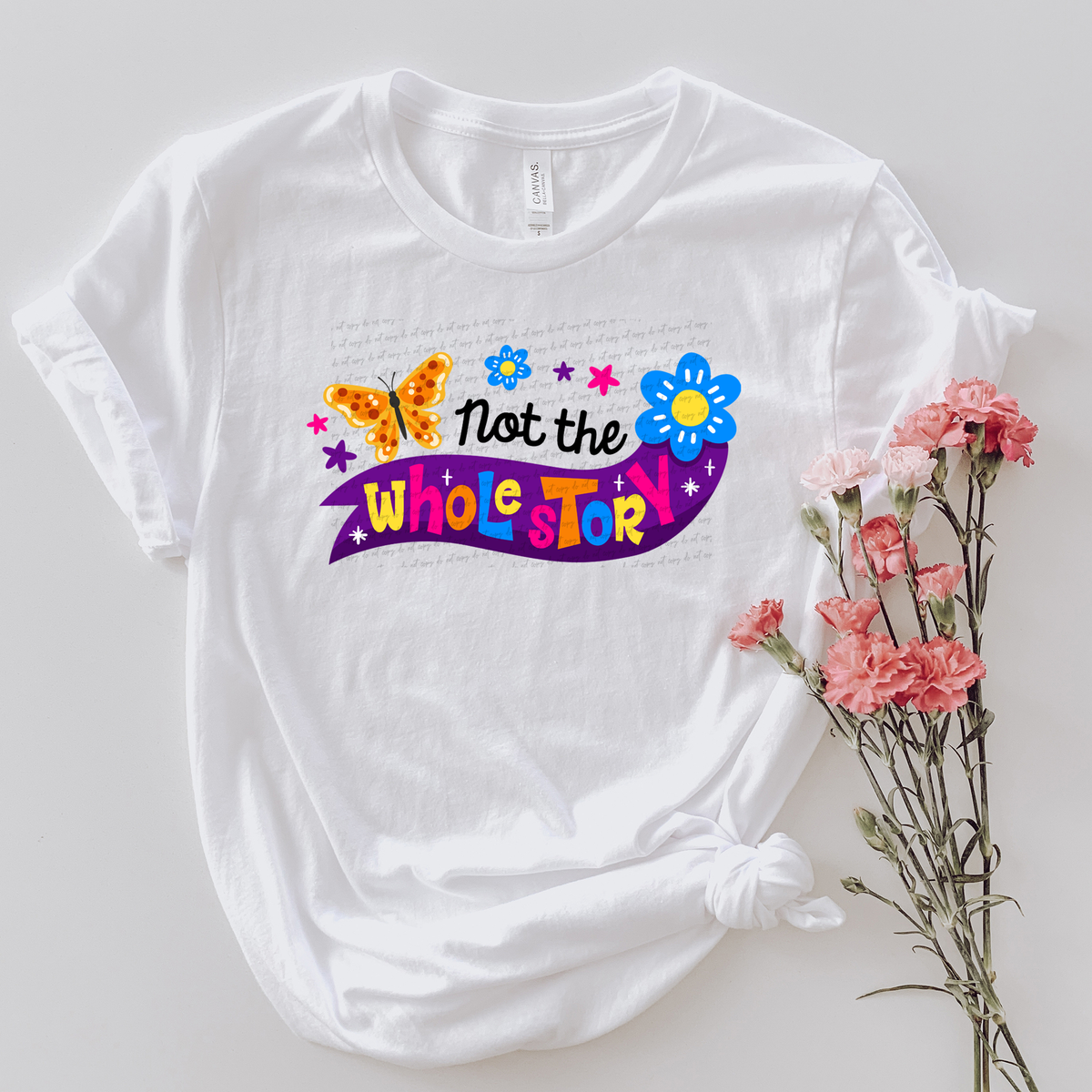 Note The Whole Story Floral Butterfly 76752 DTF Transfer