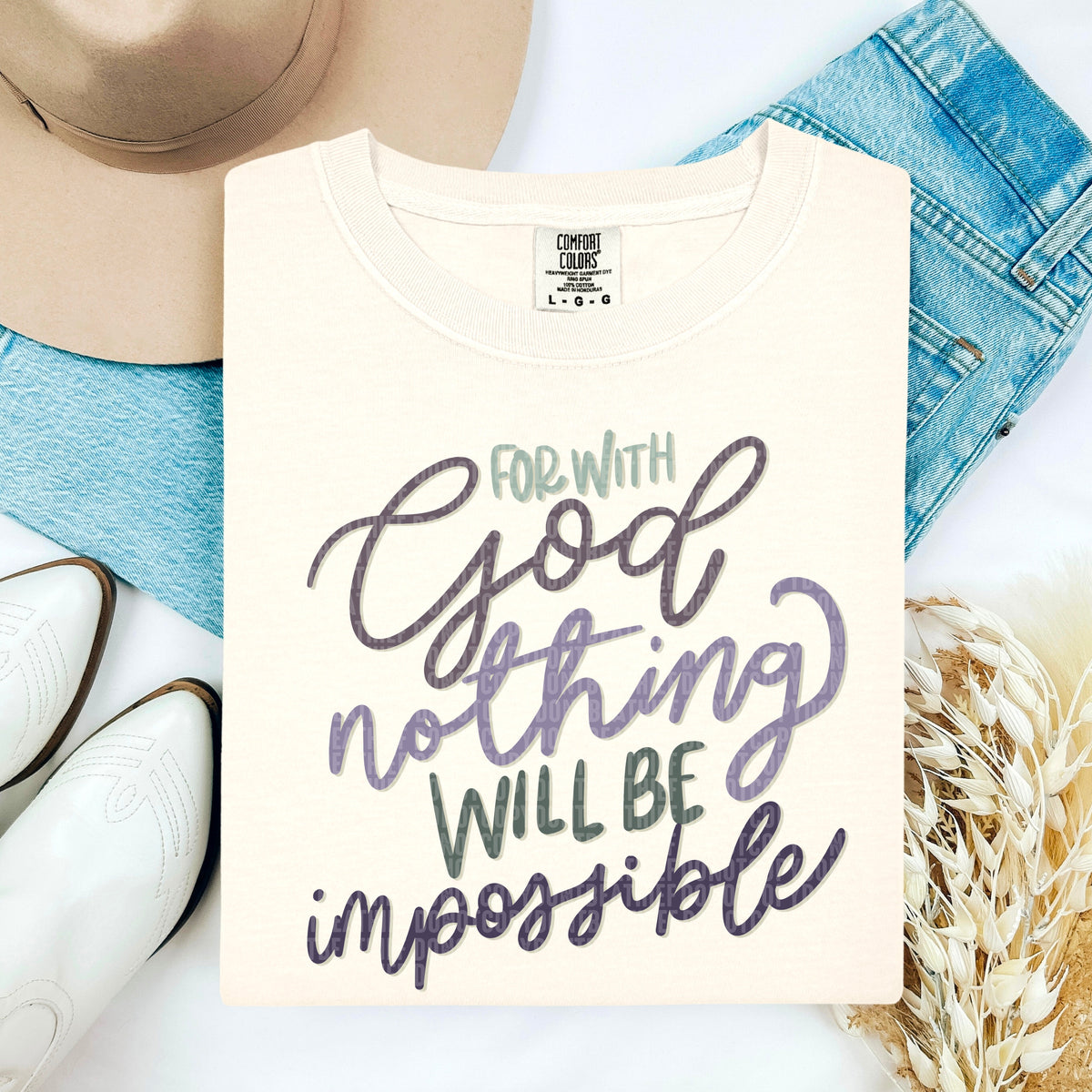 For with God nothing will be impossible (SDD) 102507 DTF transfer