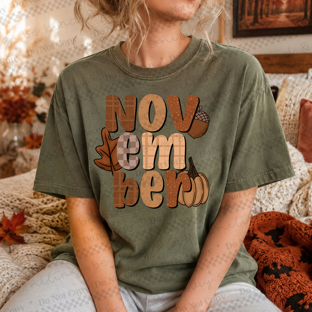 NOVEMBER-acorn,leaf and pumpkin (CMLD) DTF Transfer