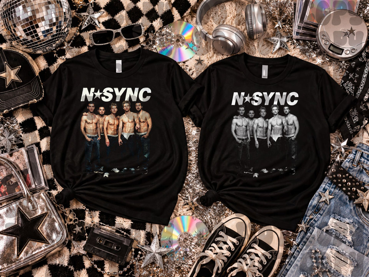 Sync- group standing-shirtless (Starlight) DTF Transfer