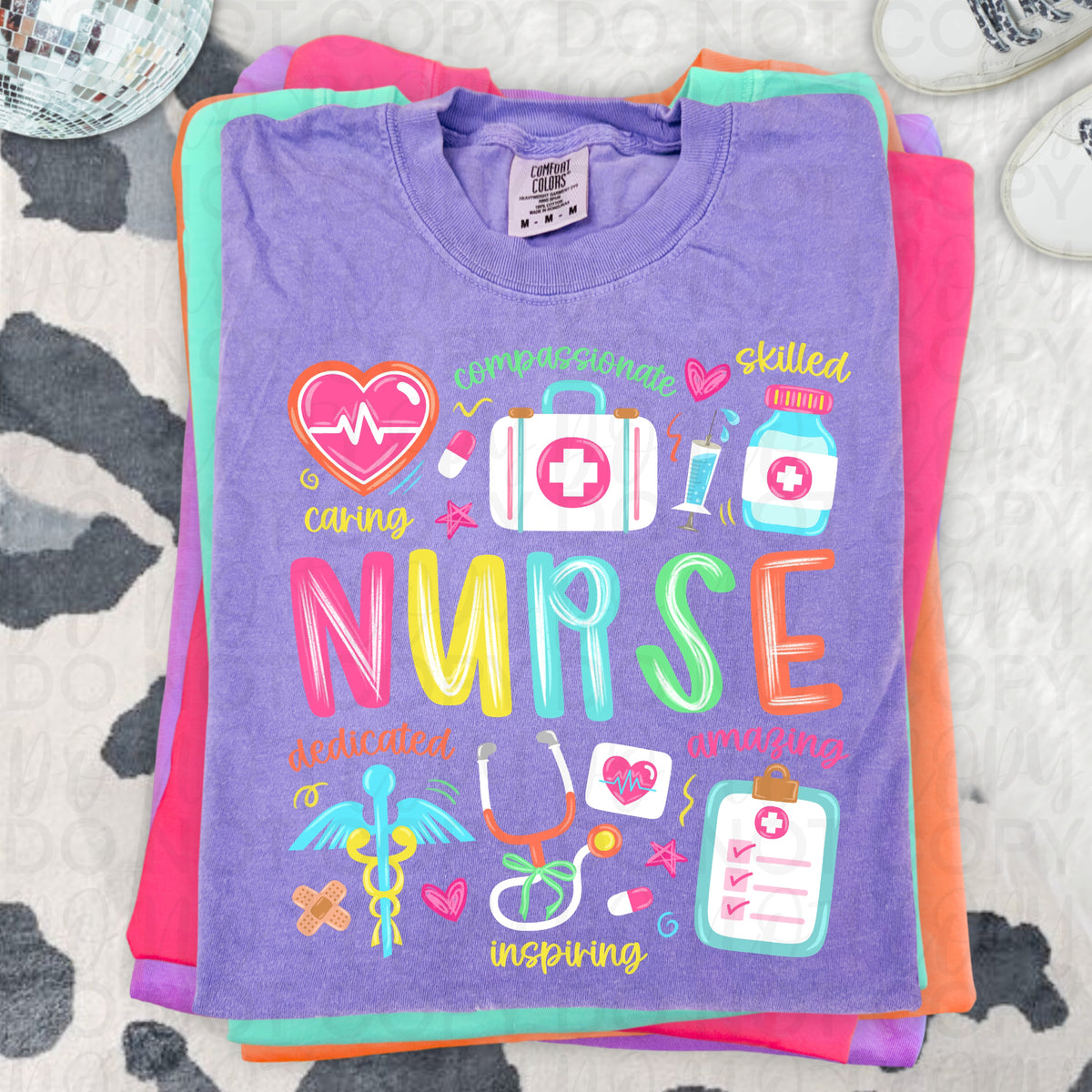 Nurse colorful collage UAC DTF Transfer