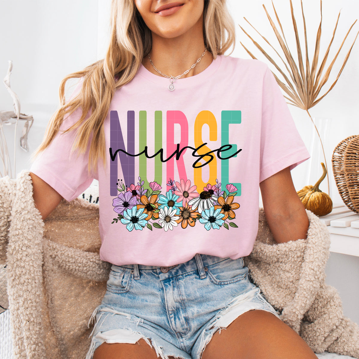 Nurse spring floral (SDD) DTF Transfer