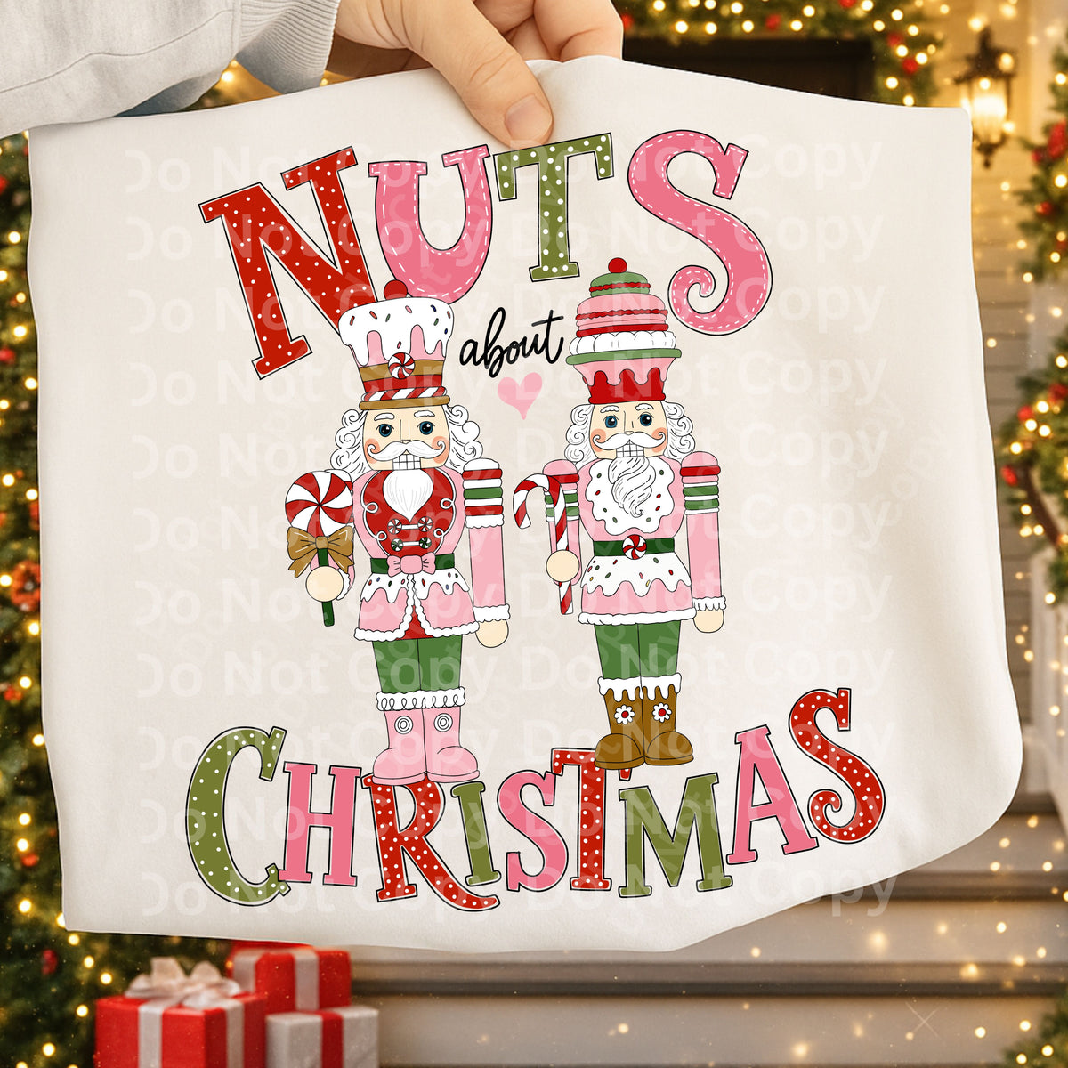 Nuts about Christmas with 2 nutcrackers (Irene) DTF Transfer