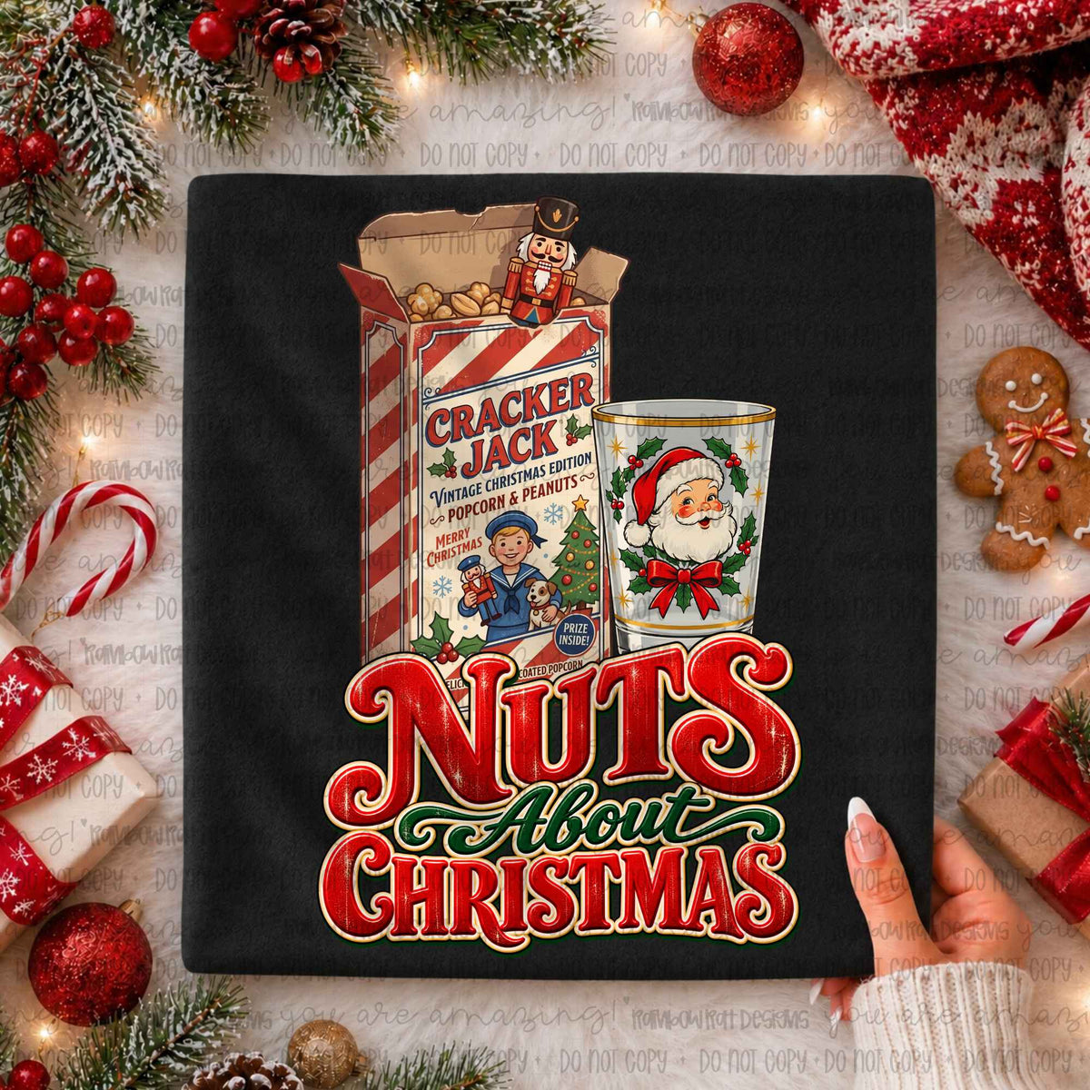 Nuts about Christmas-Vintage popcorn box (RRD) DTF Transfer