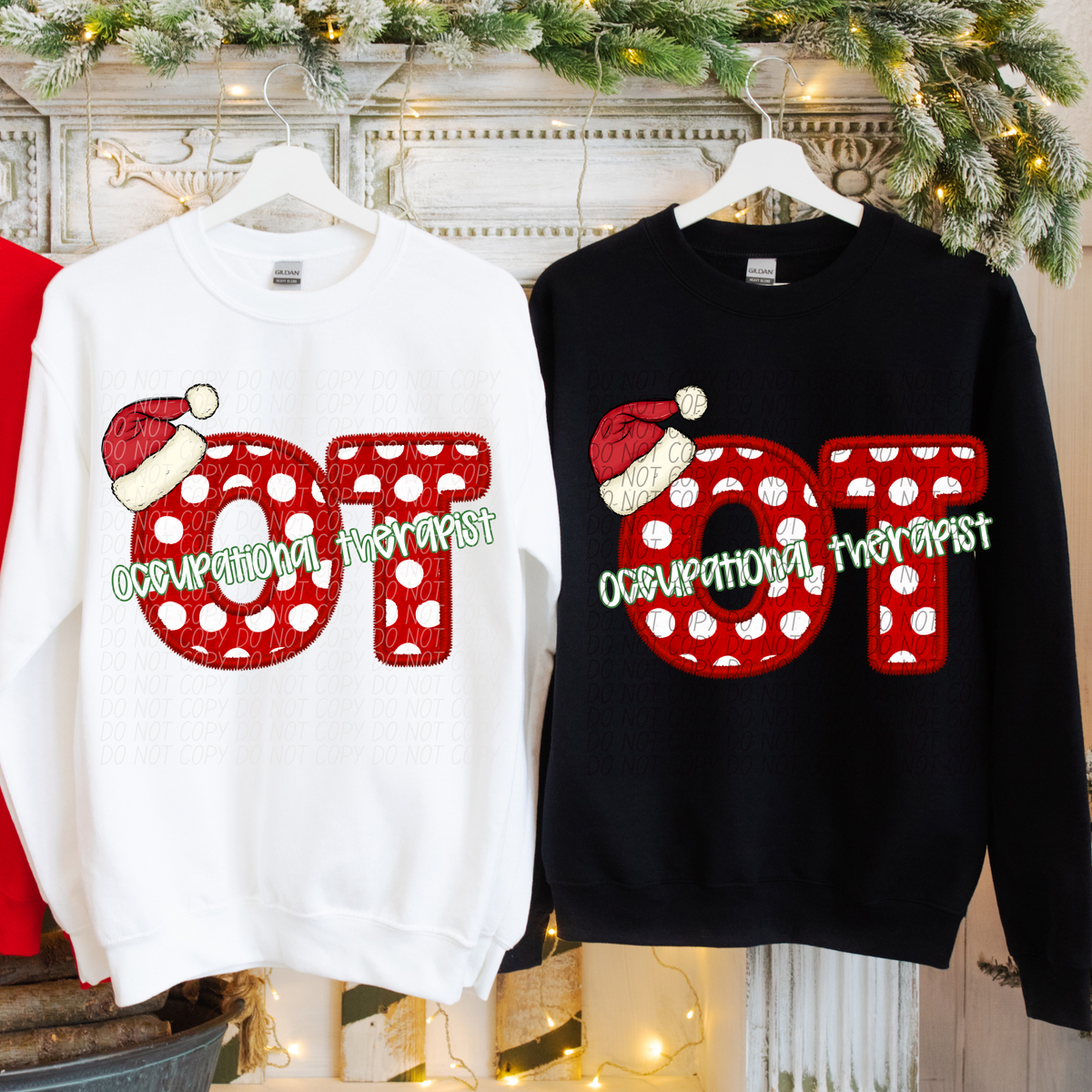 Occupational Therapist Christmas Faux Embroidery 66590 DTF transfer