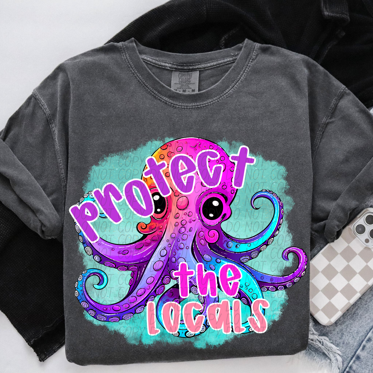 Protect our locals octopus (CITY) DTF transfer