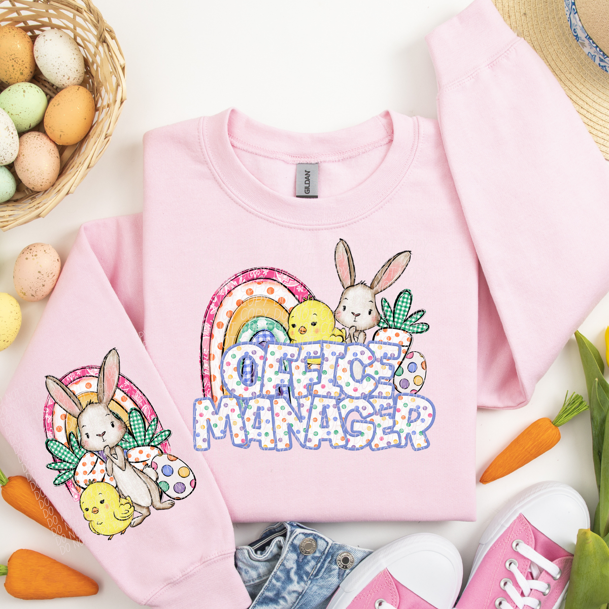 Office Manager rainbow chick bunny (CITY) DTF transfer