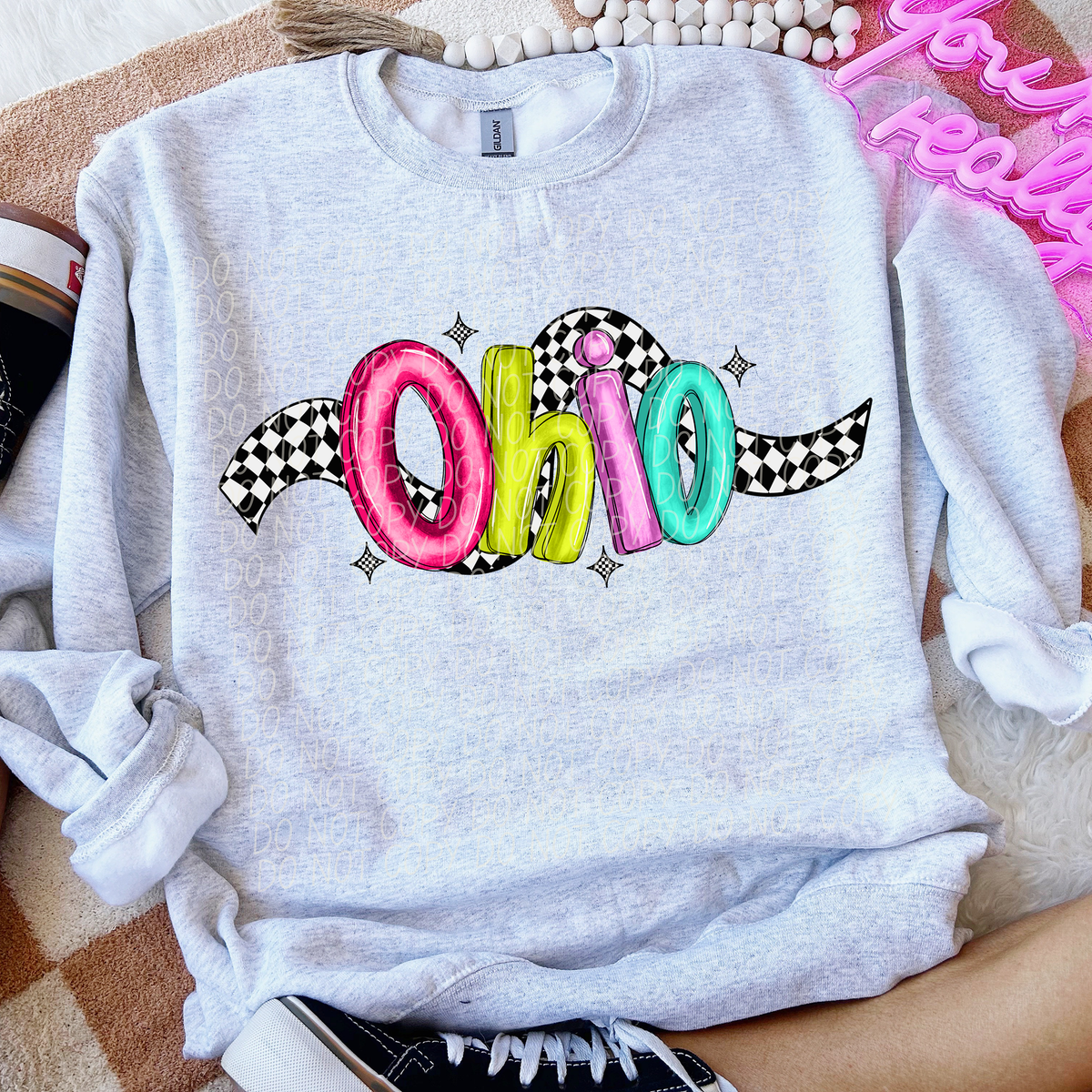 Ohio Colorful Checker 74324 DTF Transfer