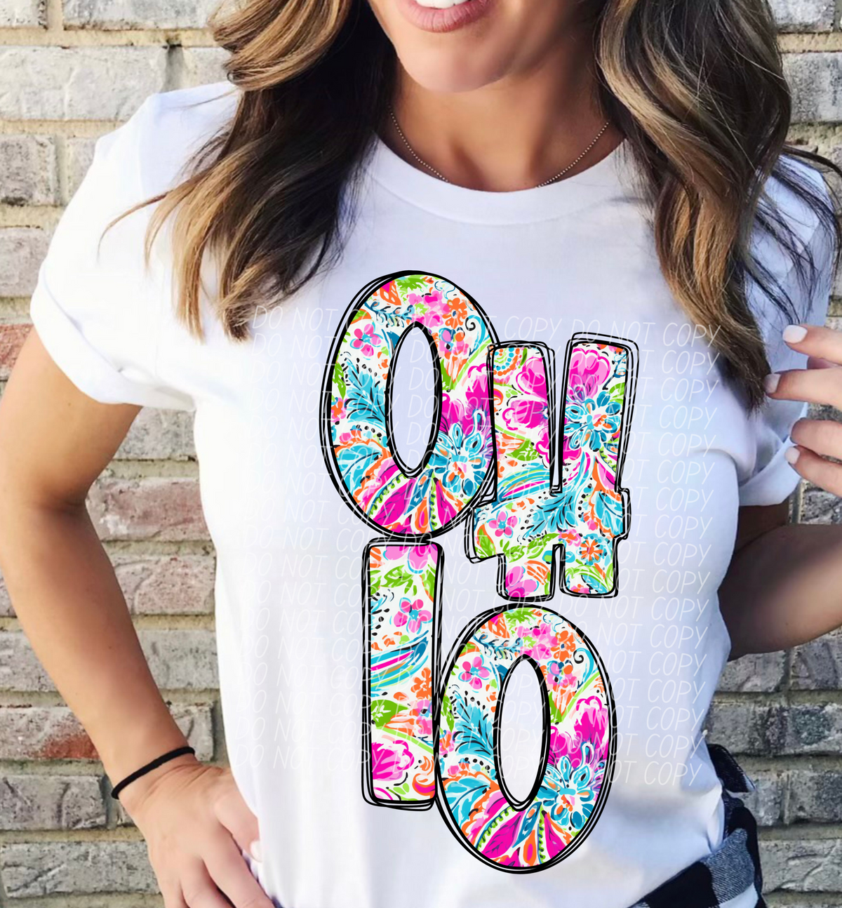 Ohio floral STACKED CITY DTF transfer