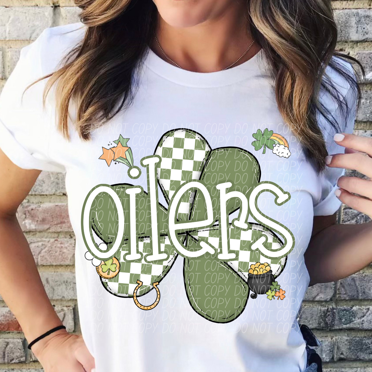 oilers St Pat Mascot (City) DTF transfer