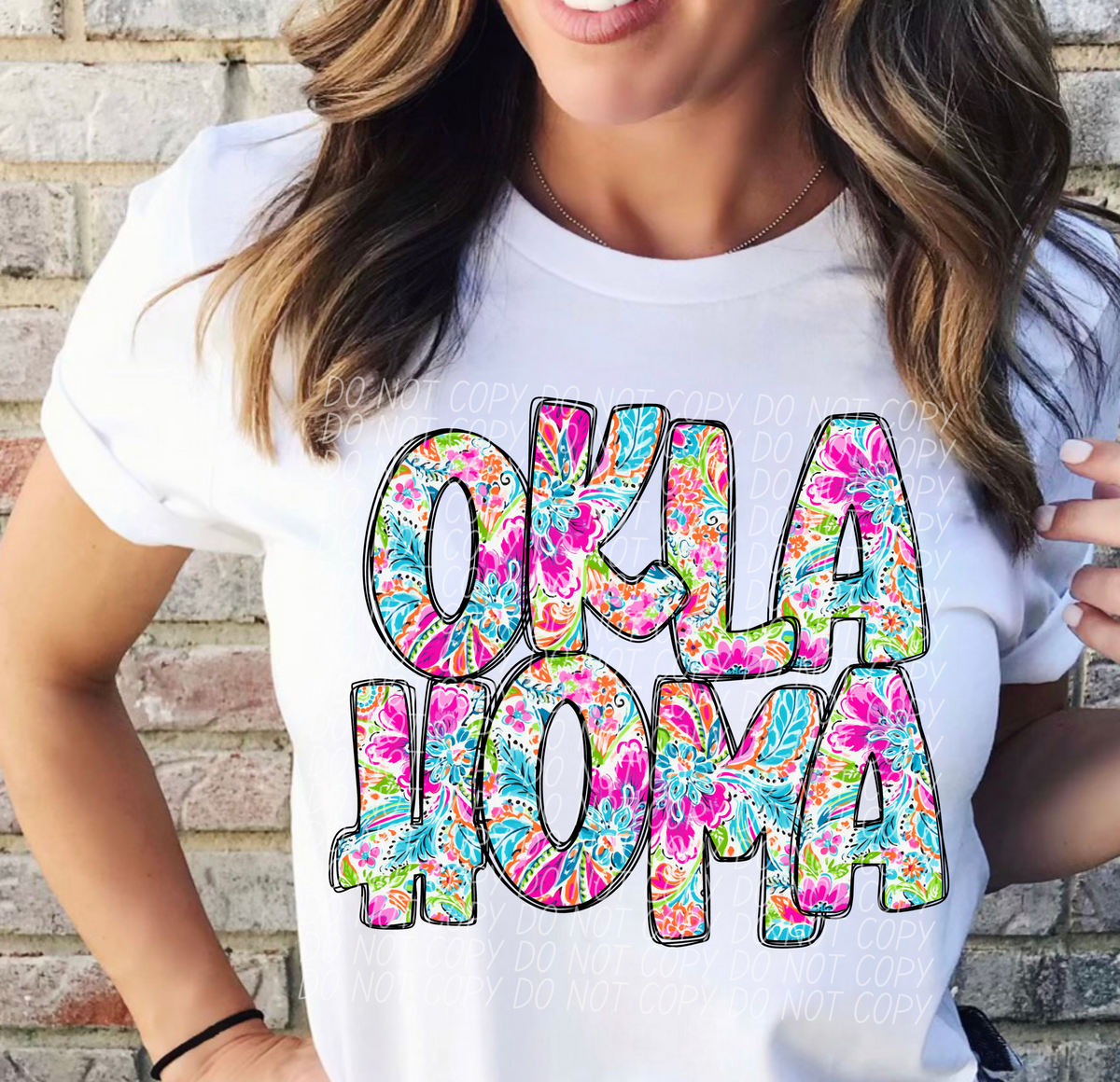Oklahoma floral STACKED CITY DTF transfer