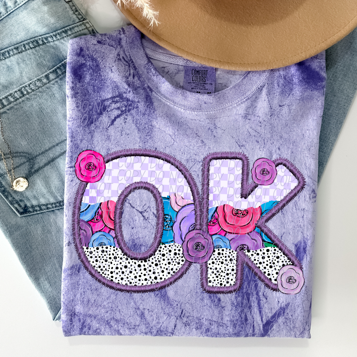OK purple floral (CITY) DTF transfer