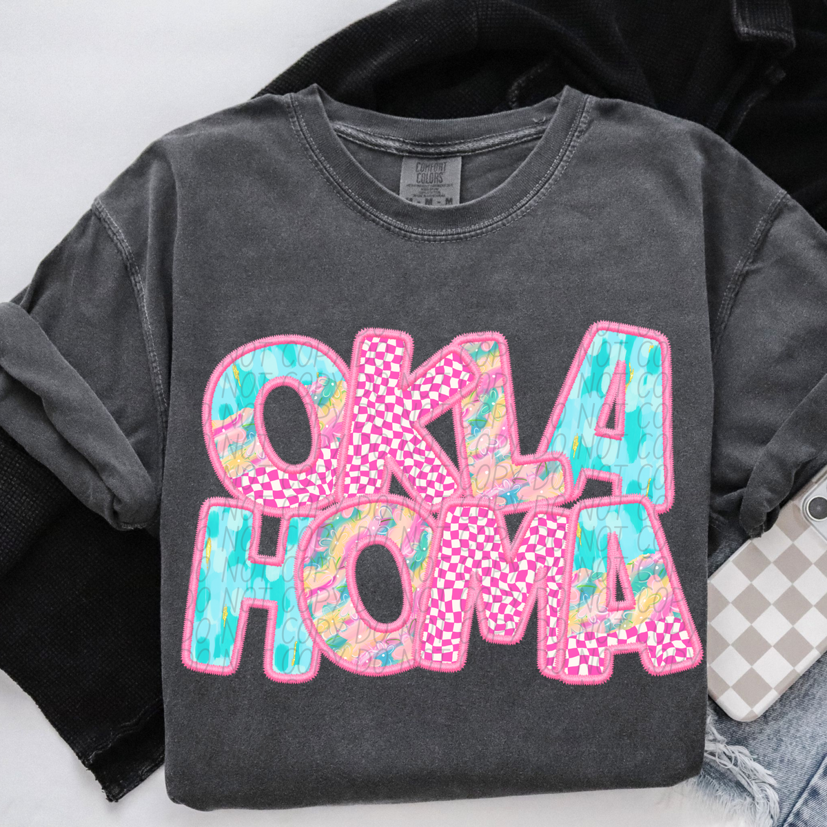 Oklahoma spring checkered (CITY) DTF transfer