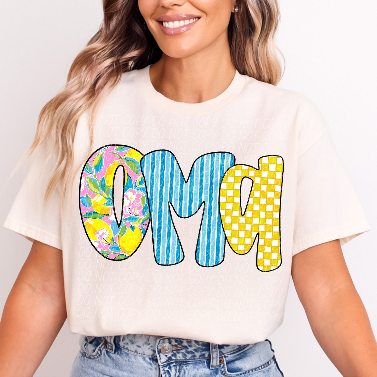 OMA Lemon Font (City) DTF transfer