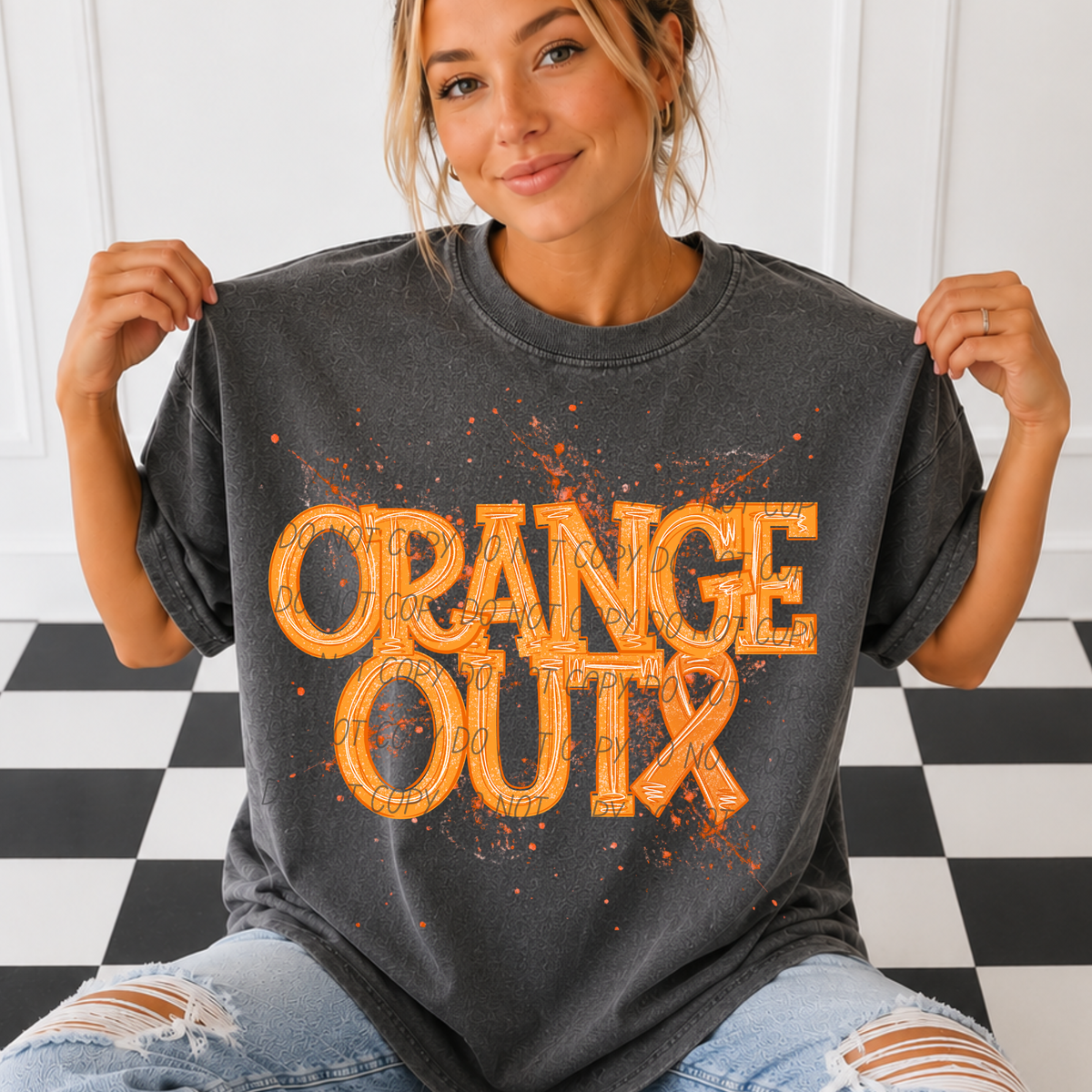Orange out-little ribbon (CITY) DTF Transfer