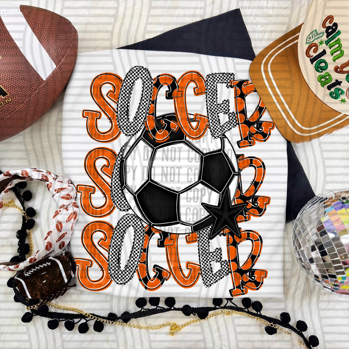 Orange-Soccer Tri Stacked (Caplinger) DTF Transfer