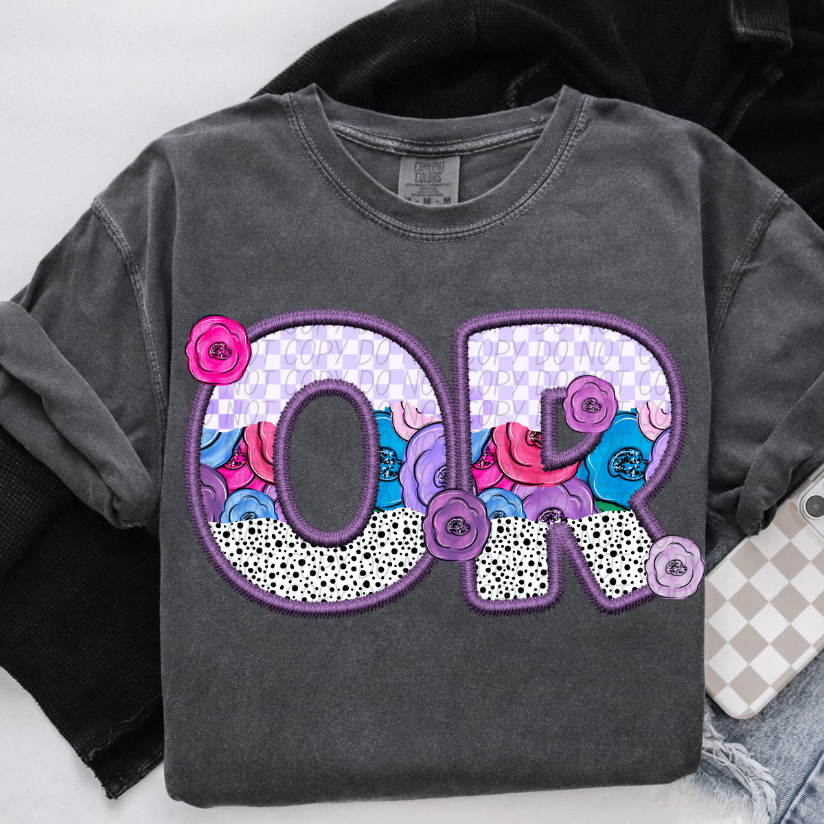 OR purple floral (CITY) DTF transfer