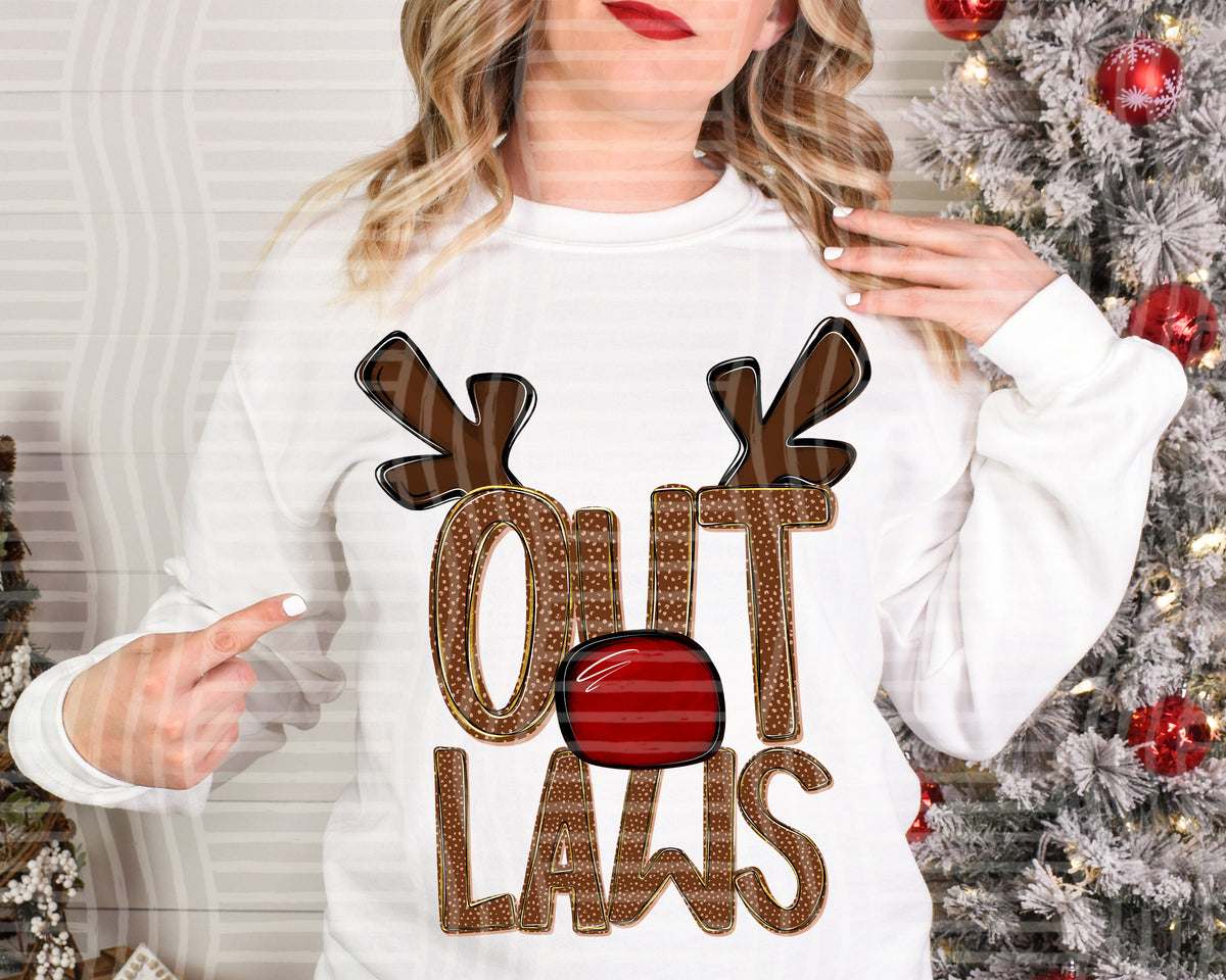 outlaws deer antlers mascot red nose (caplinger) DTF Transfer