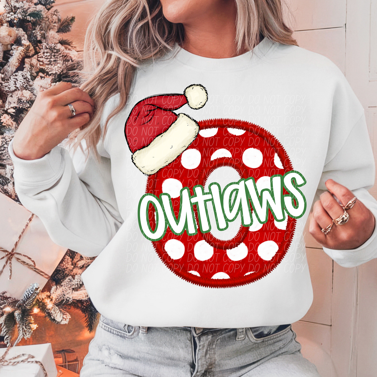O Outlaws Christmas Faux Embroidery (CITY) 66340 DTF transfer