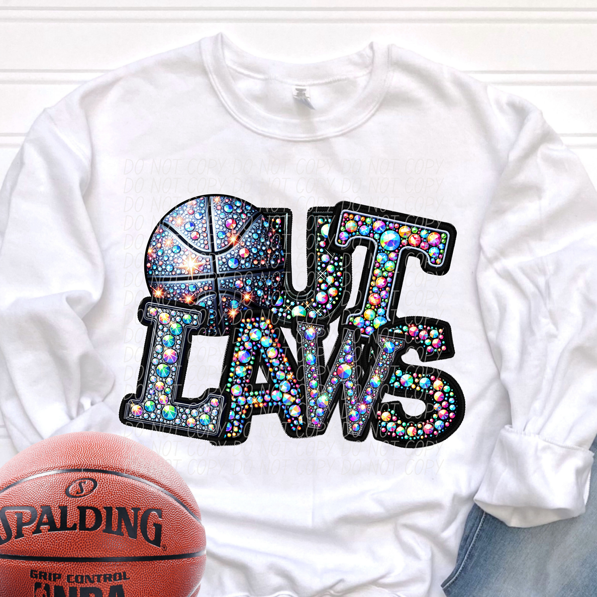Outlaws Basketball Rhinestone (CITY) 66637 DTF transfer