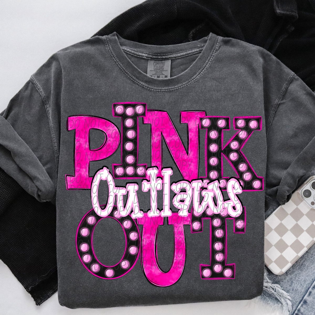 Outlaws Pink Out Marquee (City) 113028 DTF transfer