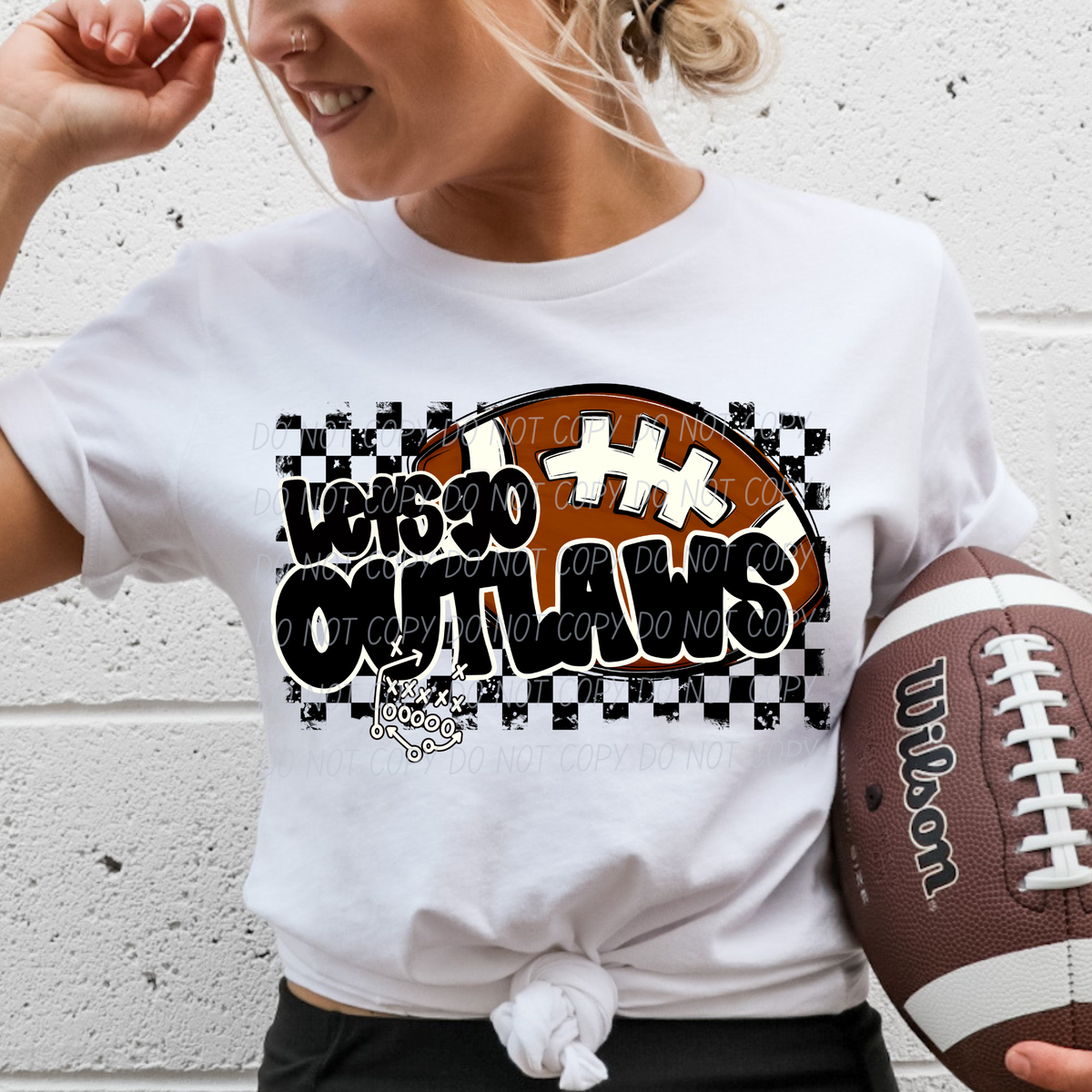 Let's go Outlaws (checkered background) (City) DTF Transfer