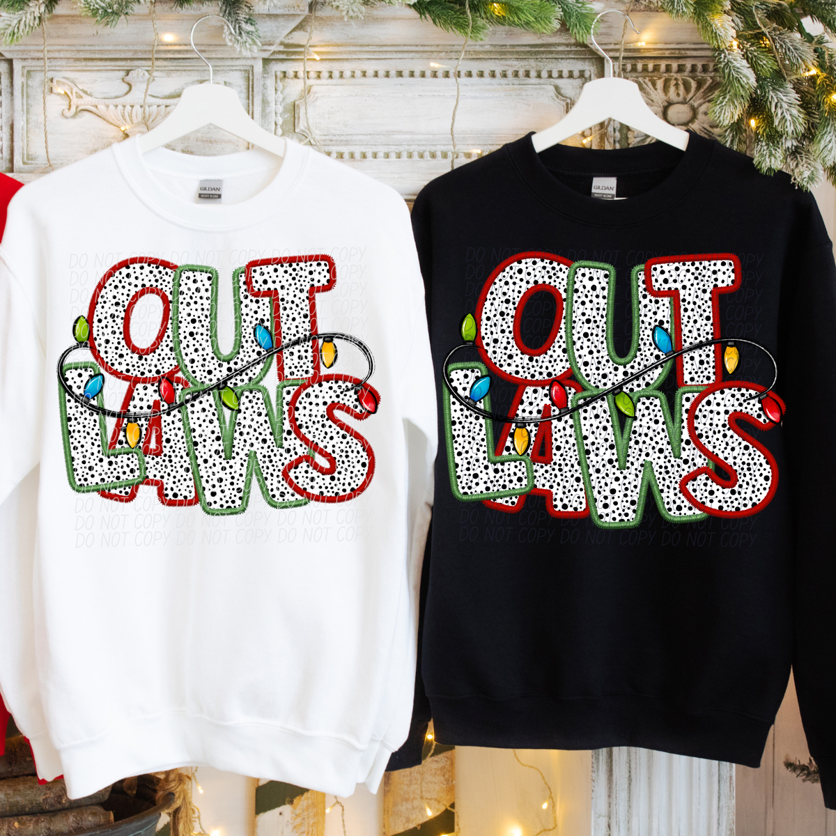 Outlaws Christmas Light Mascots (City) DTF Transfer