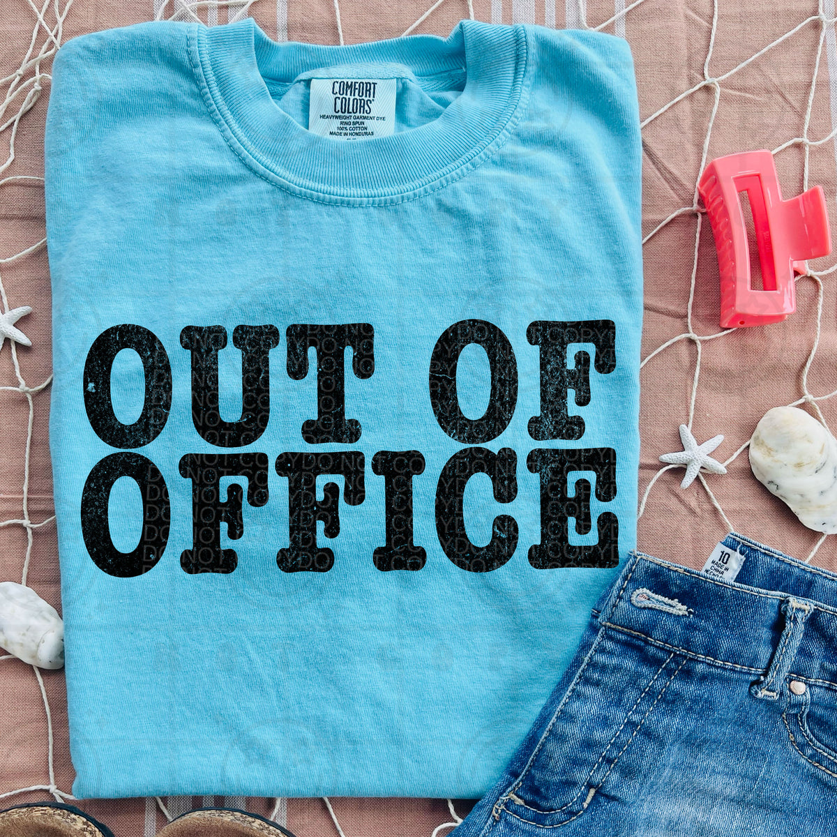 Out of office BLACK stacked (HW) DTF Transfer