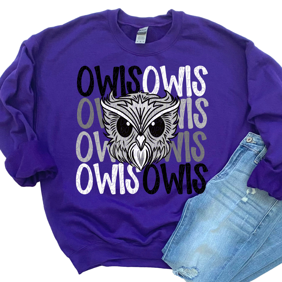 Owls Word Stacked (CITY) 57459 DTF transfer