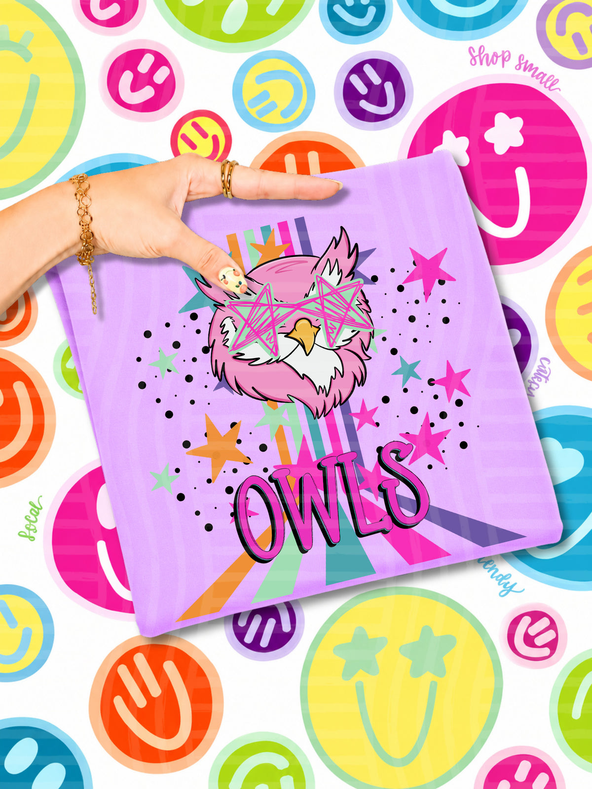 owls starry eyes rainbow (caplinger) DTF Transfer