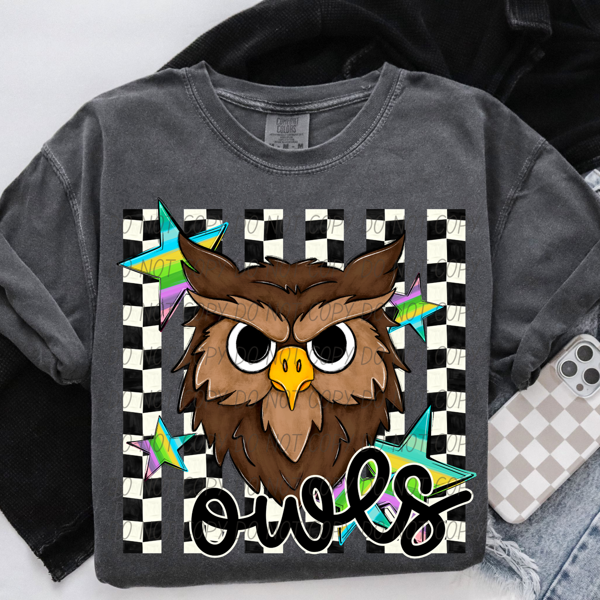 Owls checker strips (City) DTF Transfer