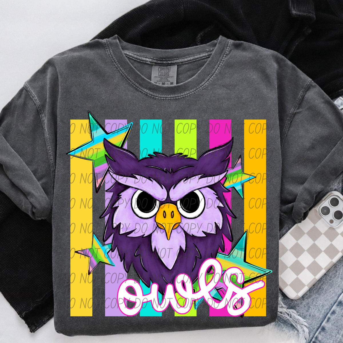 Owls purple neon (City) DTF Transfer
