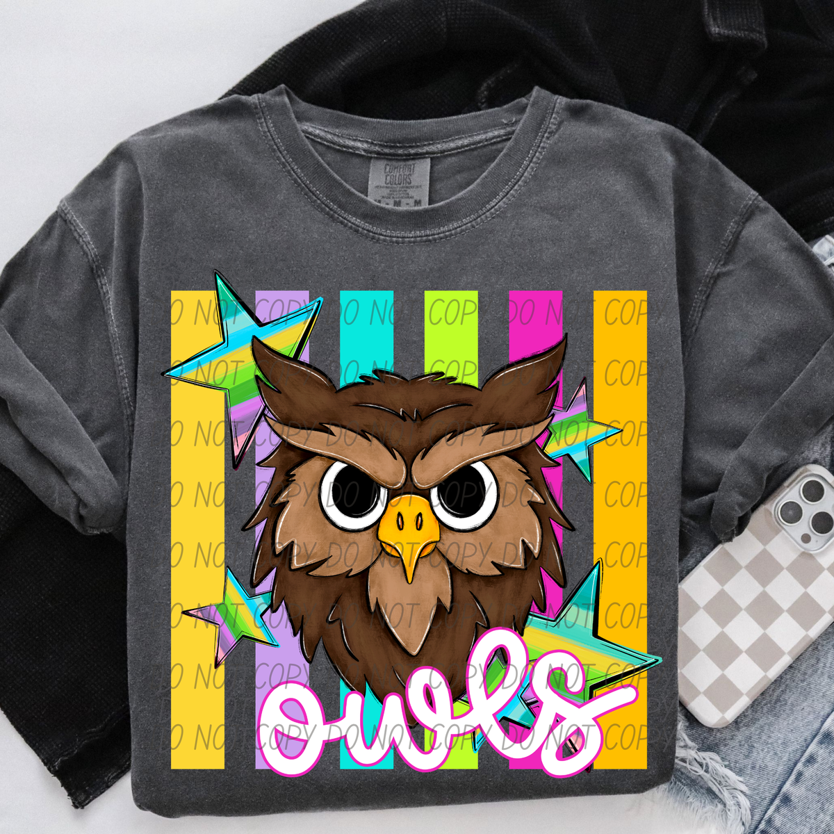 Owls neon strips (City) DTF Transfer