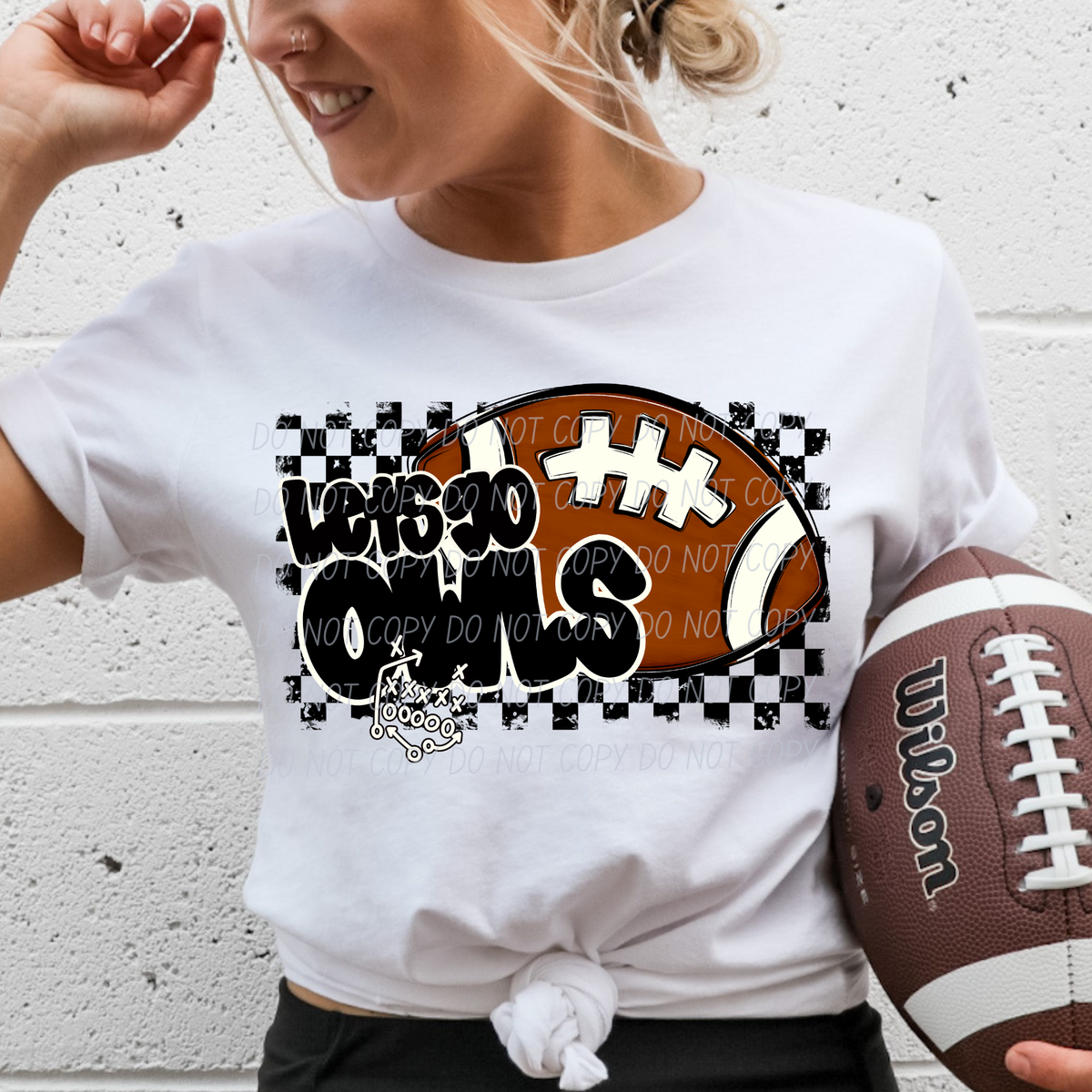 Let's go Owls (checkered background) (City) DTF Transfer