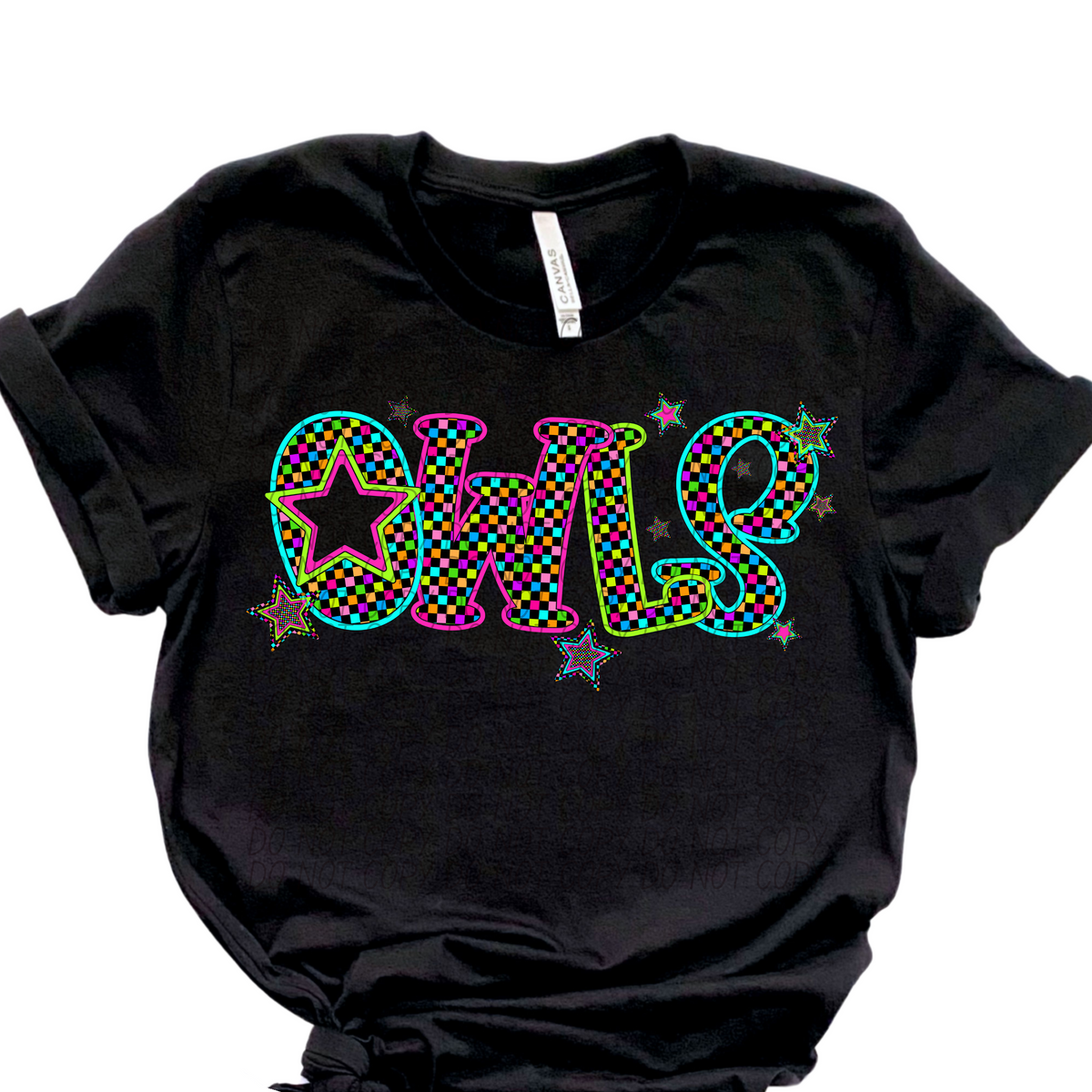Owls Neon Stars (City) 102362 DTF transfer