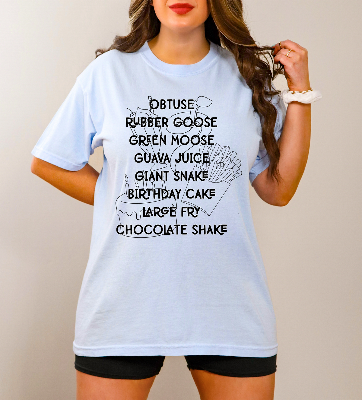 Obtuse Rubber Goose Green Moose Guava Juice Giant Snake Birthday Cake Large Fry Chocolate Shake One Color 115330 DTF transfer