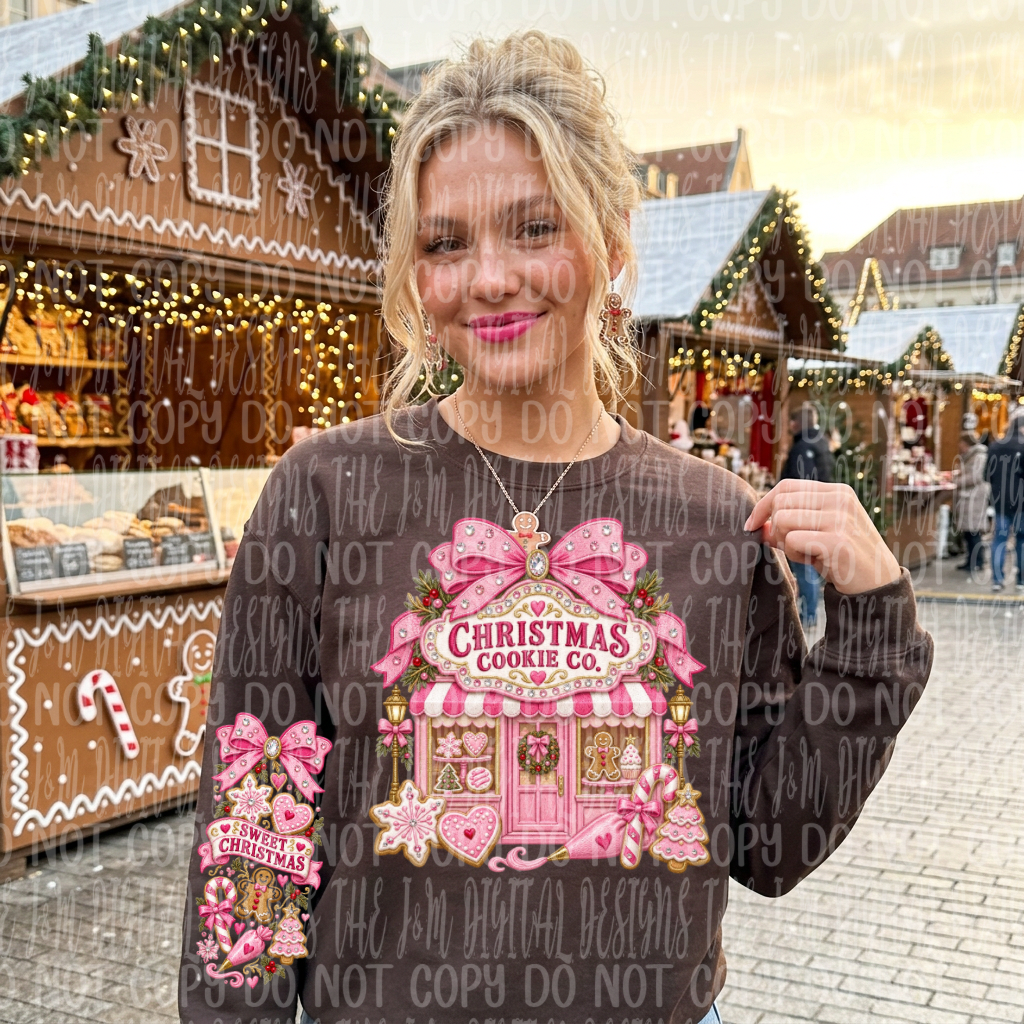 Christmas cookie co pink shop FRONT ONLY DTF Transfer