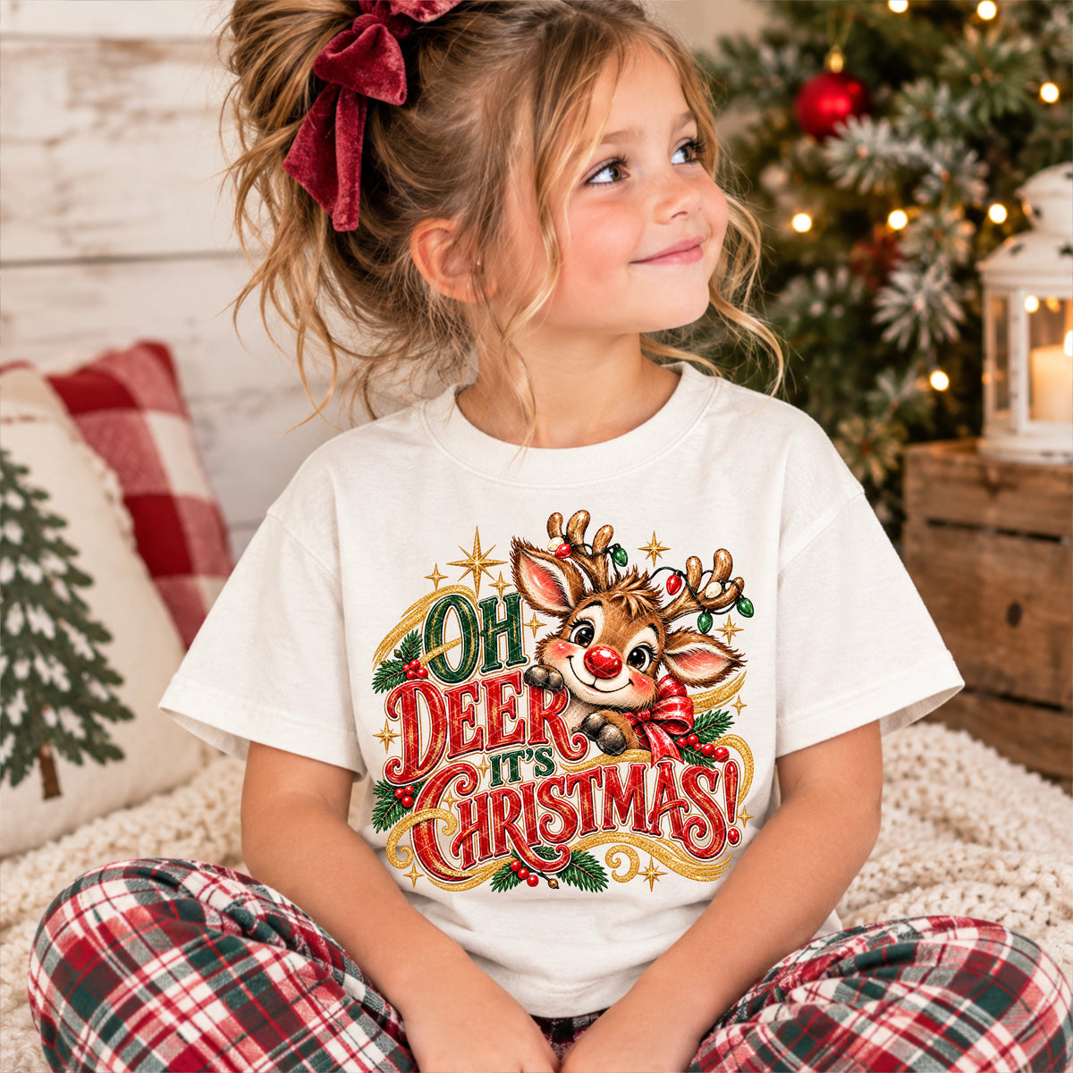 Oh deer it's Christmas blushing reindeer (SDD) DTF Transfer