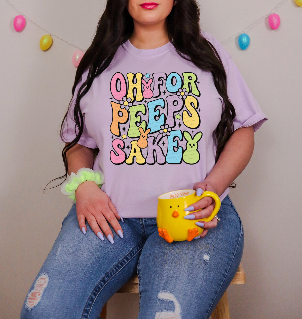 Oh For Peeps Sake Bunnies Flowers 81785 DTF Transfer