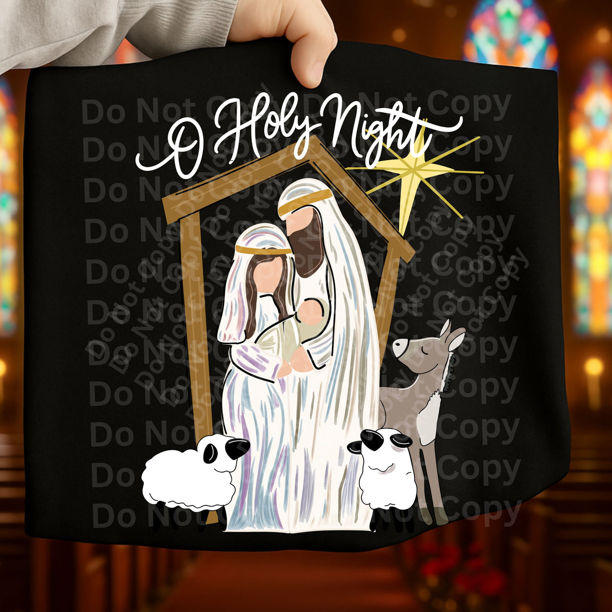 O holy night white (Irene) DTF Transfer