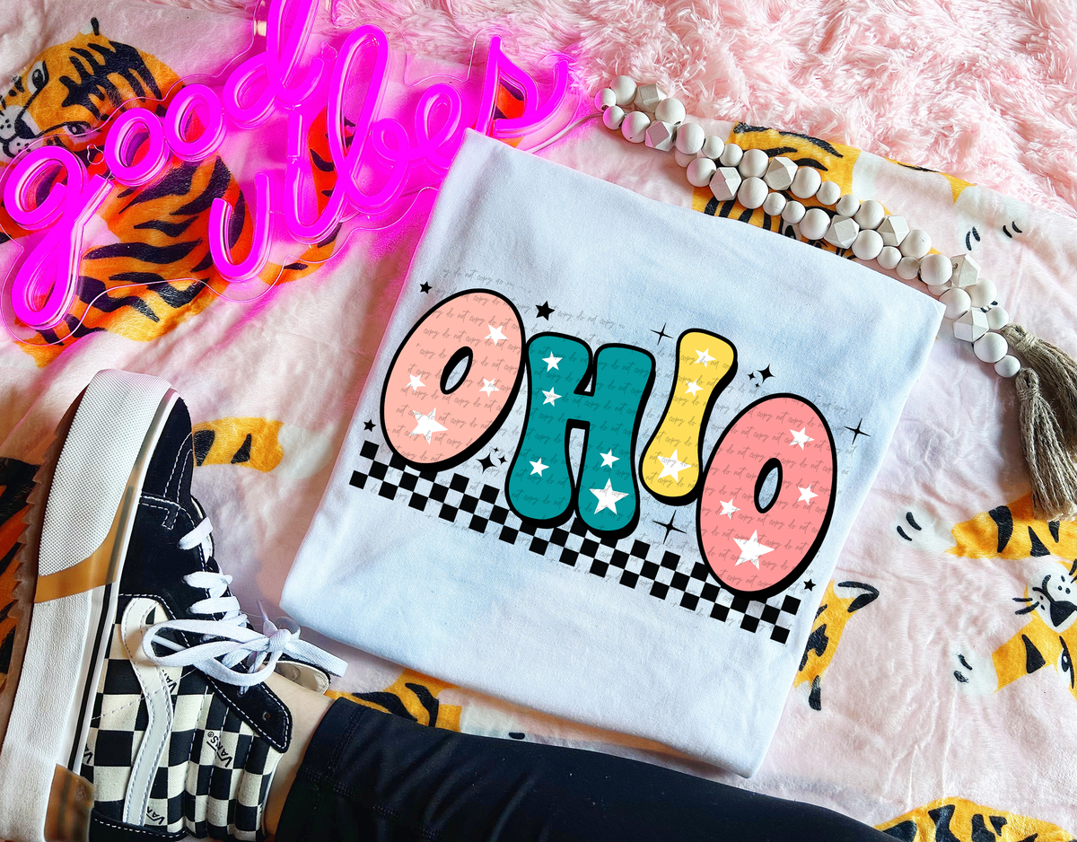 Ohio Colorful Groovy Font 89182 DTF Transfer